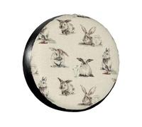 Protectores de neumáticos personalizados con impresión de fondo de conejo para todas las estaciones, para ruedas de 14 a 17 pulgadas