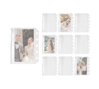 Protectores de página transparentes - Fundas para documentos con cremallera M5 de 5 anillas, fundas para tarjetas, para estudiantes, profesionales, gerentes de proyectos, viajeros, oficina, escuela
