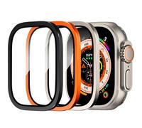 Protectores de Pantalla para Apple Watch Ultra de 49mm, Vidrio Templado 9h + Marco de AleacióN de Titanio, Mantiene el Original, Sensible al Tacto，PelíCula Protectora Ligera Iwatch Ultra 2 (3pack C)
