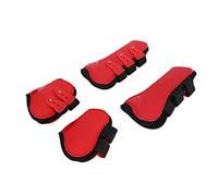 Protectores de Patas de Caballo con Forro Acolchado Suave, Ajuste Ajustable para Prevención de Lesiones en Rojo, Ideal para Montar y Entrenar, 4 Unidades (Conjunto Delantero y Trasero Rojo.