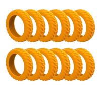 Protectores de rueda de equipaje, juego de 24 unidades, goma, naranja, reducción de ruido, antideslizantes, se adapta a ruedas de 2 a 2.6 pulgadas, Orange, Talla única