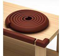 Protectores de Seguridad para Muebles y Bordes Afilados | Cojín Protector de Espuma de 5 m | Parachoques de 4,5 m, 4 Esquinas Adhesivas seguras para niños (marrón)