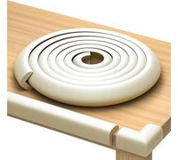 Protectores de Seguridad para Muebles y Bordes Afilados | Cojín Protector de Espuma de 5 m | Parachoques de 4,5 m, 4 Esquinas Adhesivas seguras para niños (Marfil)