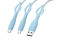 Protectores de silicona para carga de teléfono, organizadores de cables con diseño elástico para cables de datos USB C tipo C, protectores de cable