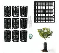 Protectores de tronco de árbol de polipropileno 10 piezas para aplicación de barrera física contra equipos de frotamiento de animales y presión del suelo (negro)
