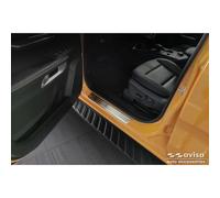 Protectores de umbral de puerta de acero inoxidable compatibles con Ford Ranger VI 2022 - 'Lines' - 4 piezas