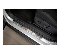 Protectores de umbral de puerta de acero inoxidable compatibles con Skoda Enyaq 2020 - 'Lines' - 4 piezas