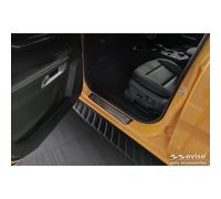 Protectores de umbral de Puerta INOX Negros compatibles con Ford Ranger Vi 2022 - 'Lines' - 4 Piezas