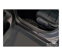 Protectores de umbral de puerta Inox negros compatibles con Hyundai Kona II 2023- - 'Lines' - 4 piezas