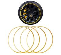 Protectores for Llantas De Aleación, Protectores for Llantas De Coche, Estructura De Aleación De Aluminio, Instalación Con Adhesivo, Rápidos Y Fáciles De Usar(Gold,16-inch)