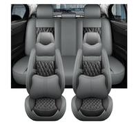 Protectores Interior Funda De Cuero Para Asiento De Coche Accesorios Interiores Para Citroen C4 Fundas Protección cojín(Grey 5 PCS,DE)
