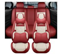 Protectores Interior Funda De Cuero Para Asiento De Coche Accesorios Interiores Para Citroen C4 Fundas Protección cojín(Red white 5 PCS,DE)