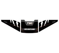 Protectores laterales y protector de depósito resinado adhesivo efecto 3D, compatible con KTM Adventure 790 (negro v2)