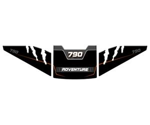 Protectores laterales y protector de depósito resinado adhesivo efecto 3D, compatible con KTM Adventure 790 (negro v2)