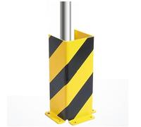 Protectores para postes de bastidor de palés de acero, protectores de esquina amarillos de perfil en U, protectores de esquina redondeados protectores de ángulo de 90° (13 x 10 x 150 x 0,5 cm)