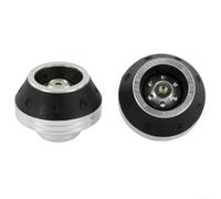Protectores para rueda delantera de moto de aleación de aluminio - Parachoques a prueba de golpes decorativos universales para scooter y motocicletas - Protección del eje para horquilla negro