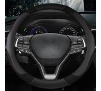 Protectores para Volante De Coche Cuero + Seda Helada, 38cm, para Accord City Civic Fit Brio CRV HRV XRV Mobilio Odyssey, Accesorios(Negro)