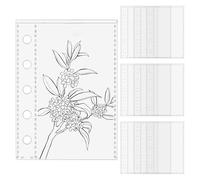 Protectores transparentes de hojas de carpeta M5 de 5 anillas, fundas transparentes para tarjetas para fotos, bocetos, recibos, boletos, calcomanías, oficina, escuela, papelería, amantes de los