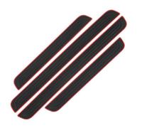 Protectores Umbral Puerta Coche para Mitsubishi Triton Club Cab Pick Up 2019-2023, Pegatinas Etiquetas de Protección Decoración Estribos Goma Pedal De Bienvenida,B/Black Red