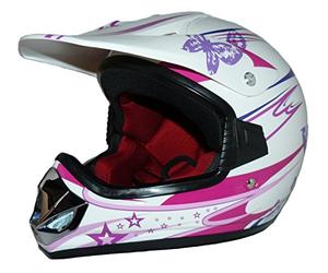 Protectwear Casco Cross Max Racing, Rosa, Talla XXS