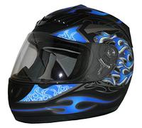 protectWEAR Casco de moto azul H-510-11BL Diseño dragón - XS