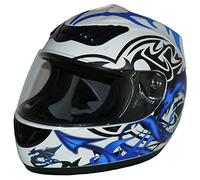 protectWEAR Casco de moto azul H510-11-WB azul blanco Diseño dragón - L