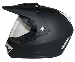 protectWEAR Casco de moto Casco de motocross Casco para enduro negro mate V340 con visor abatible - XL
