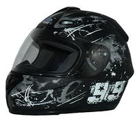 protectWEAR Casco de Moto Negro Gris Mate con Visor FS-801-99 tamaño - L