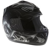 protectWEAR Casco de Moto Negro H-510-11SW Diseño dragón - XL