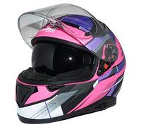 protectWEAR Casco integral de motocicleta con visera solar integrada y visera plegable 917-PL-XS