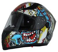protectWEAR - Casco moto Casco integral con visiera parasole integrata y visiera pieghevole V128-MU - S