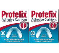 Protefix Almohadillas adhesivas para prótesis dental inferior - 2x30 unidades - Caja ligeramente dañada, almohadillas 100% en buen estado.