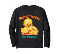 Protege a la Gente, no la política, patitos Lindos Retro bondad Manga Larga