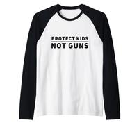 Protege a los niños y no a Las Armas de Apoyo antiarma Control de Armas Camiseta Manga Raglan