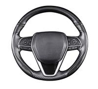 Protege el Volante Accesorios Interiores de Fibra Carbono y Cuero napa Negro Mate Funda para Volante Cosida a Mano para Toyota RAV4 SUV 2019-2021 / Avalon Camry 2018-2021 Corolla 2020-2021