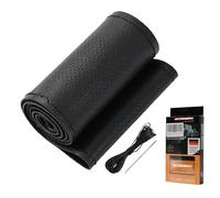 Protege el Volante Funda para Volante de Cuero Genuino 38cm/15 Pulgadas, Cubierta Suave para Coser a Mano con Hilo Agujas, Apta para VW Ford Nissan Kia Vauxhall