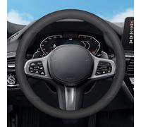 Protege el Volante Funda para Volante para Jeep Wrangler JL JK Grand Cherokee Gladiator Renegade Patriot Compass Sport Commander Liberty JKU 4XE S TJ XJ Accesorios de Coche, 2025 Cuero Negro