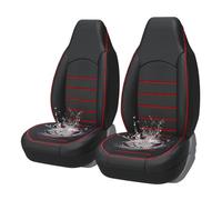 Protege el Volante Fundas de Asiento Coche Delanteras Cuero PU, Estilo Moda, Respaldo Alto, Cubierta, Protector Interior, 2 Piezas para Toyota, Rojo