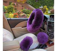 Protege el Volante Protector para Volante de Coche Invierno 3 unids/Set Protector para Largo Lana Australiana cálido para Piel