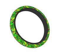 Protege el Volante Red Eyed Tree Frog and Buttrfly - Funda elástica para Volante de Coche, Ajuste Universal, 15 Pulgadas, Protector Rueda para, SUV, para Mujeres y Hombres (Goma Neopreno)