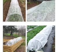 Protege las plantas al aire libre de las heladas invernales con tela no tejida resistente al frío con diseño transpirable y estabilización integrada (3 x 15 m, blanco)