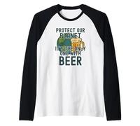 Protege Nuestro Planeta Es el único con Cerveza Save Earth Camiseta Manga Raglan