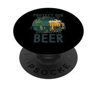 Protege Nuestro Planeta Es el único con Cerveza Save Earth PopSockets PopGrip Adhesivo