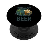 Protege Nuestro Planeta Es el único con Cerveza Save Earth PopSockets PopGrip Adhesivo