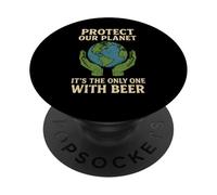 Protege Nuestro Planeta Es el único con Cerveza Save Earth PopSockets PopGrip Adhesivo