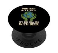 Protege Nuestro Planeta Es el único con Cerveza Save Earth PopSockets PopGrip Adhesivo