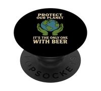Protege Nuestro Planeta Es el único con Cerveza Save Earth PopSockets PopGrip Adhesivo
