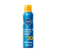 NIVEA SUN Protege & Refresca Spray Bruma Solar FP30 (1 x 200 ml), protector solar en spray transparente, refrescante y resistente al agua