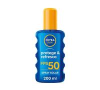 NIVEA SUN Protege & Refresca Spray Solar FP50 (1 x 200 ml), spray con protección UVA/UVB, protección solar alta invisible, refrescante y resistente al agua