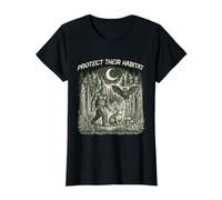 Protege su hábitat Cryptid Forest Vintage Bigfoot Mothman Camiseta gráfica económica, Mujer, Negro, S